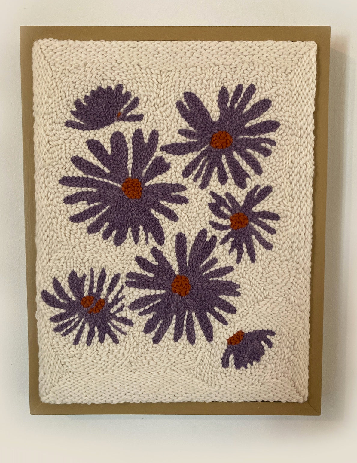 New England Aster Punch Needle Wall Art