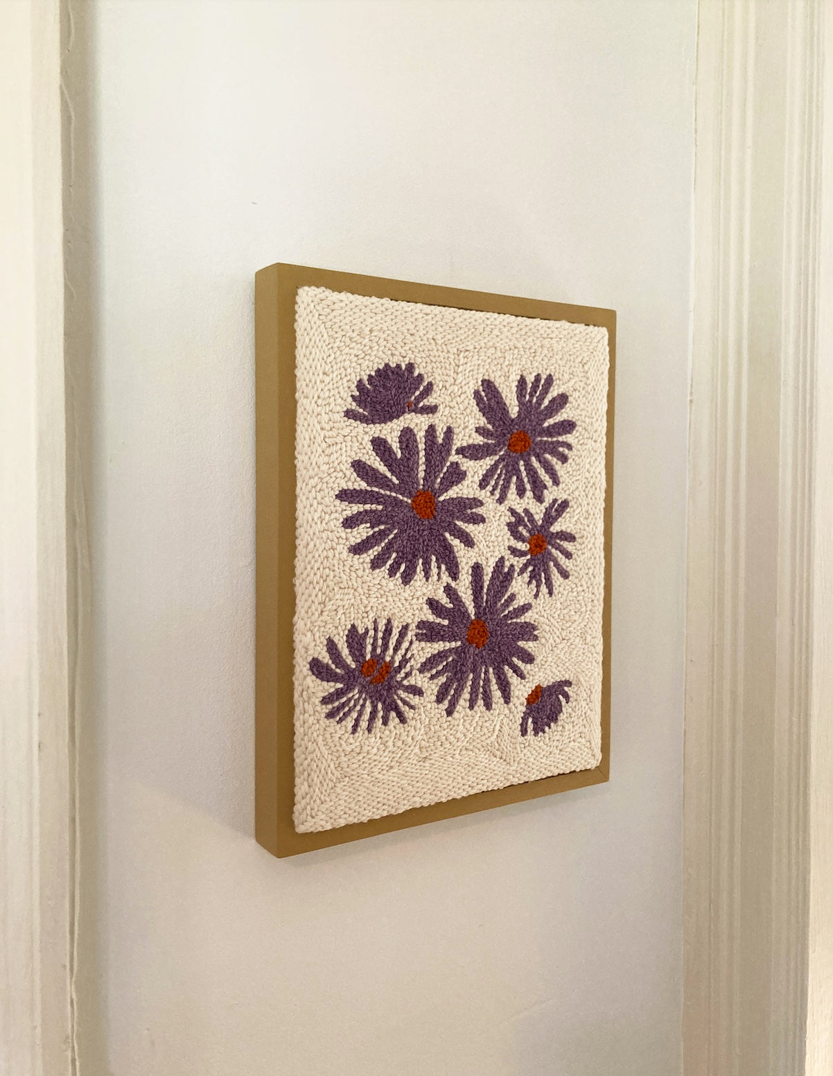 New England Aster Punch Needle Wall Art