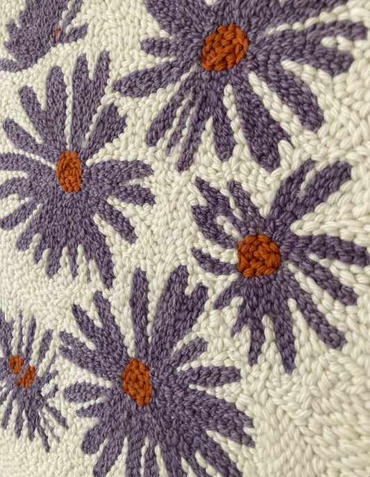 New England Aster Punch Needle Wall Art