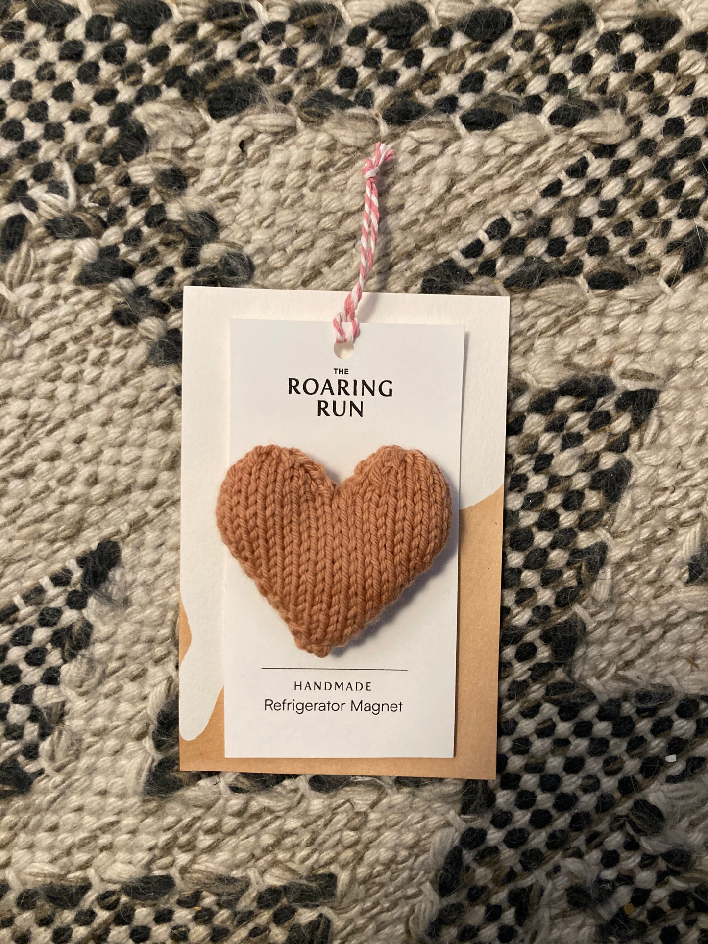 Hand Knit Heart Magnet