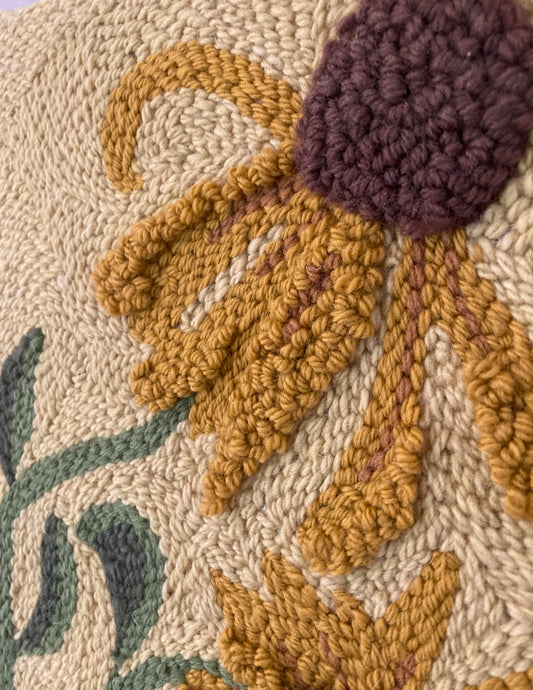 Rudbeckia Punch Needle Wall Art