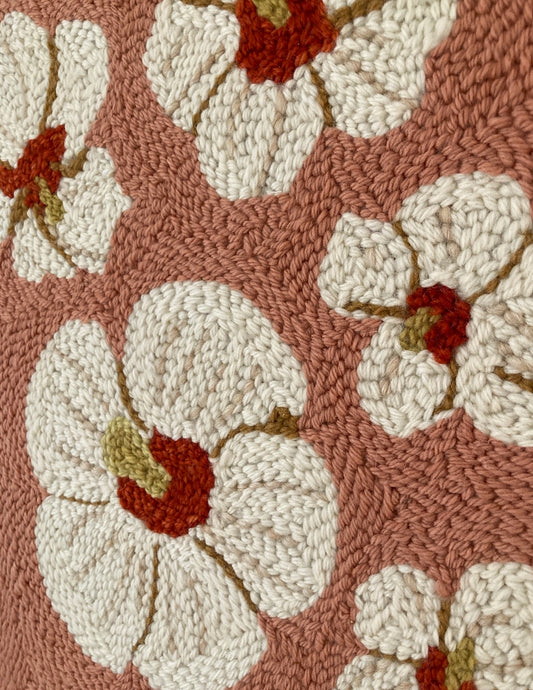 Swamp Rose Mallow Punch Needle Wall Art