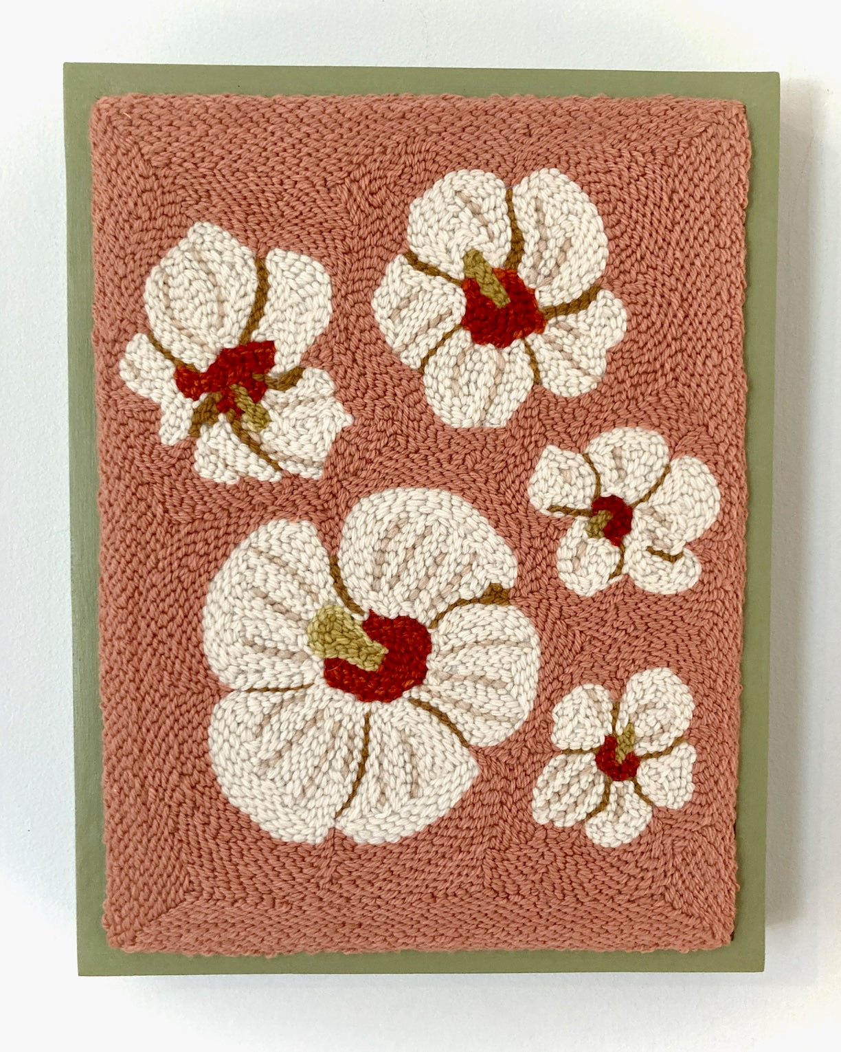 Swamp Rose Mallow Punch Needle Wall Art