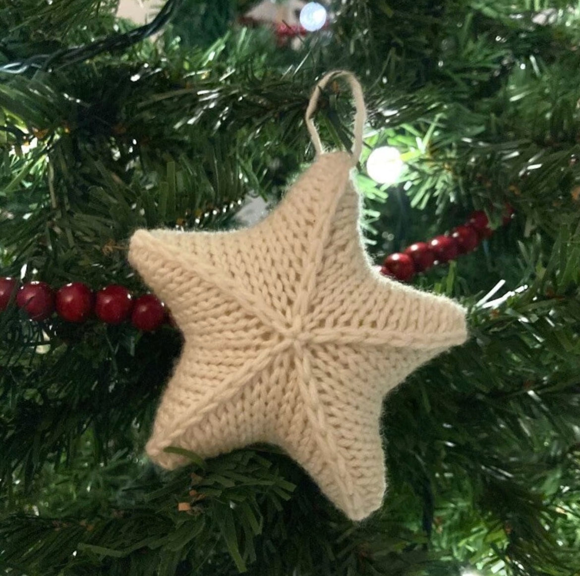 Hand-knit Star Ornament