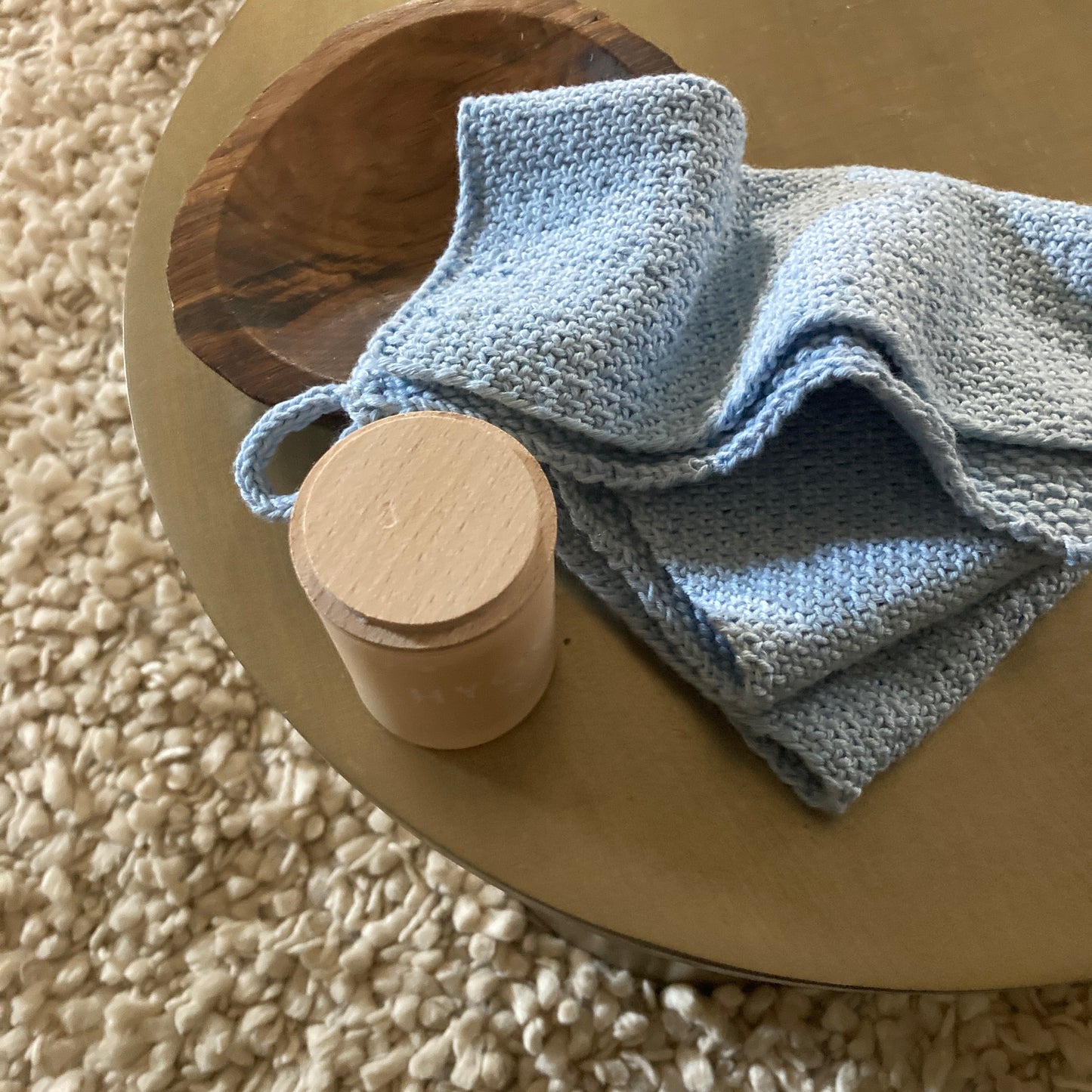 Hand-Knit Organic Cotton Cloth in Linen Stitch