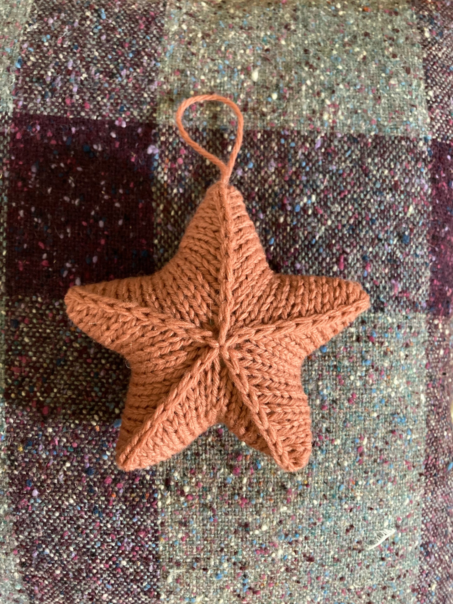 Hand-knit Star Ornament