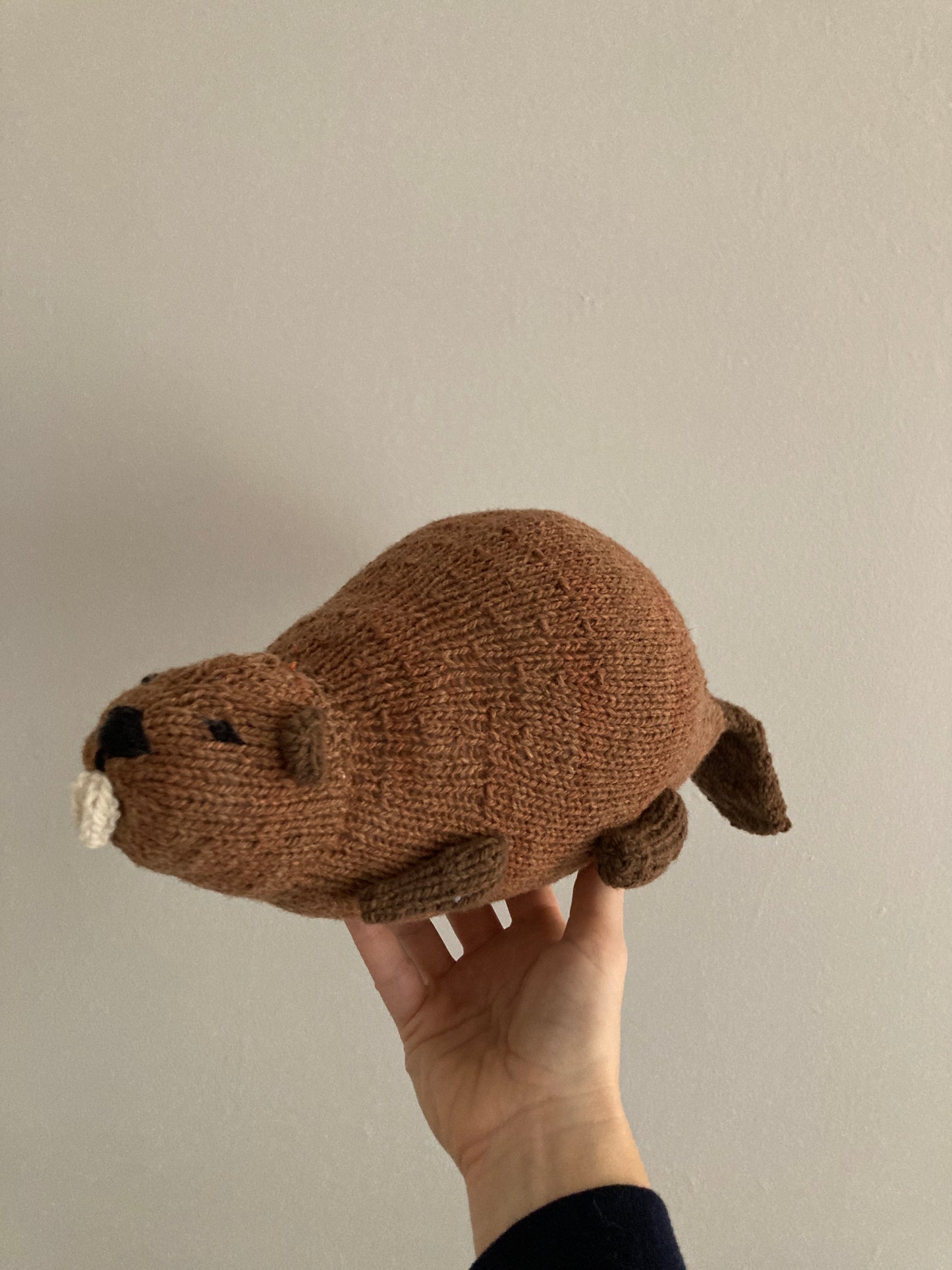 Hand-knit Beaver Plushie