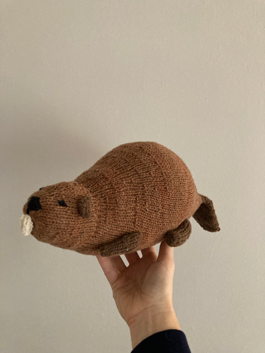 Hand-knit Beaver Plushie