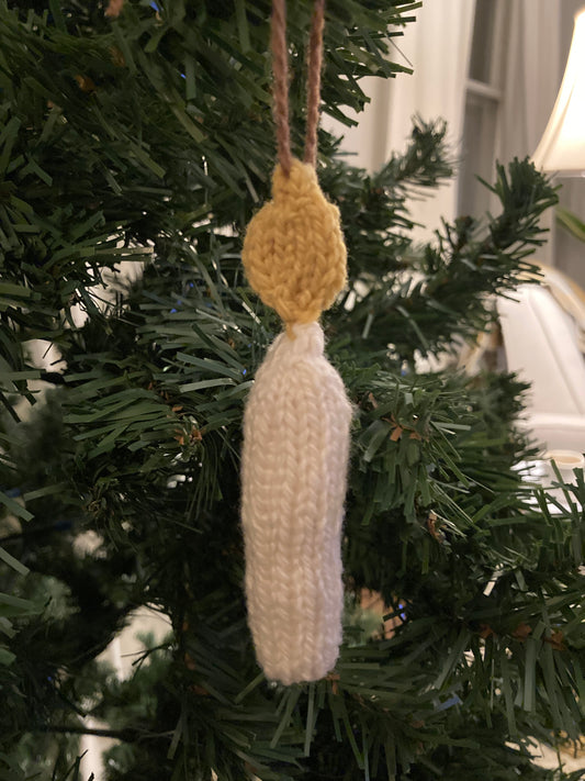 Hand-knit Candle Ornament