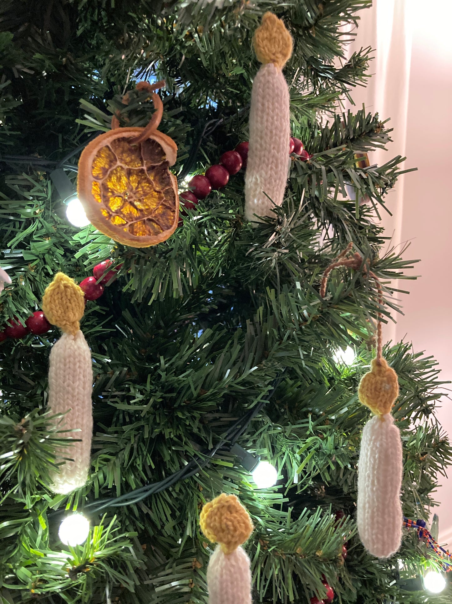 Hand-knit Candle Ornament