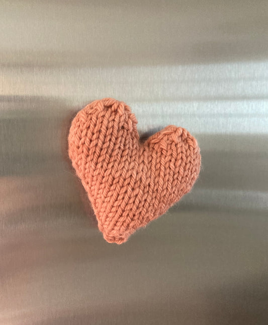 Hand Knit Heart Magnet
