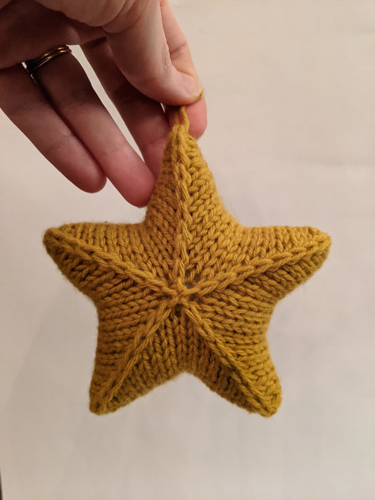 Hand-knit Star Ornament